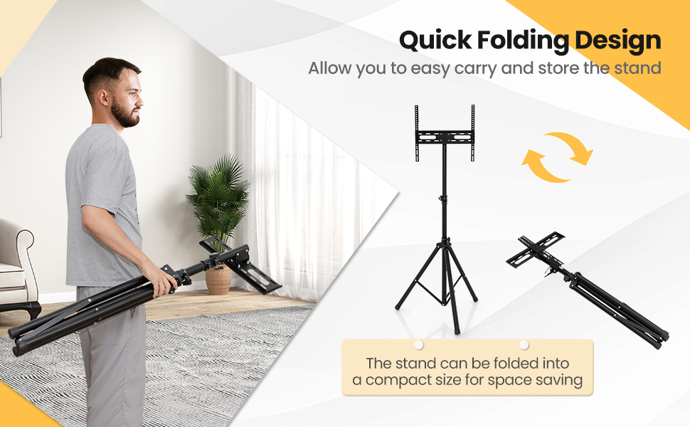 TV stand, TV tripod, display floor TV stand, flat panel TV tripod, foldable TV stand