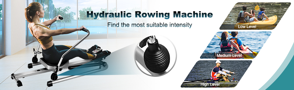 Costway Total Motion Rowing Machine Rower with LCD Monitor