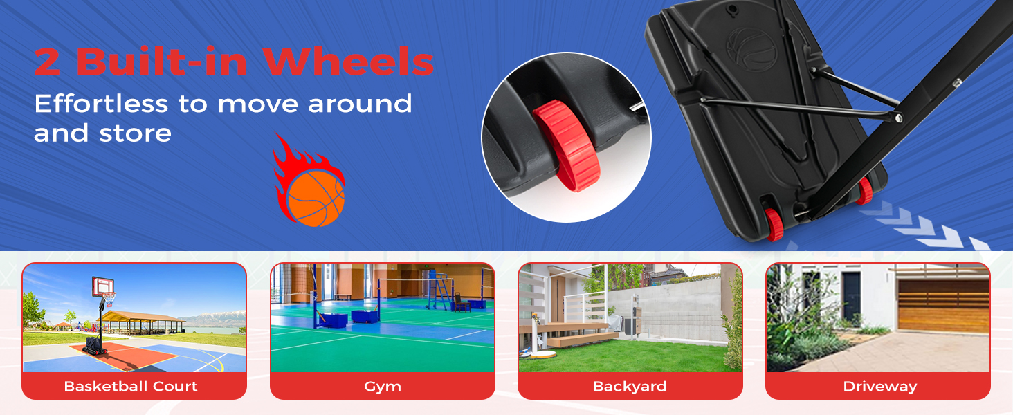 Costway Outdoor Basketball Hoop, Portable Basketball Goal System