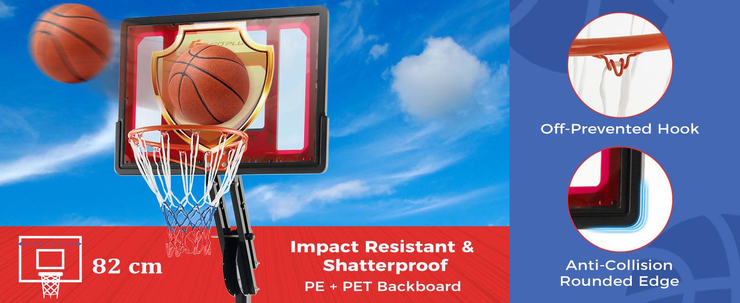 Costway Outdoor Basketball Hoop, Portable Basketball Goal System