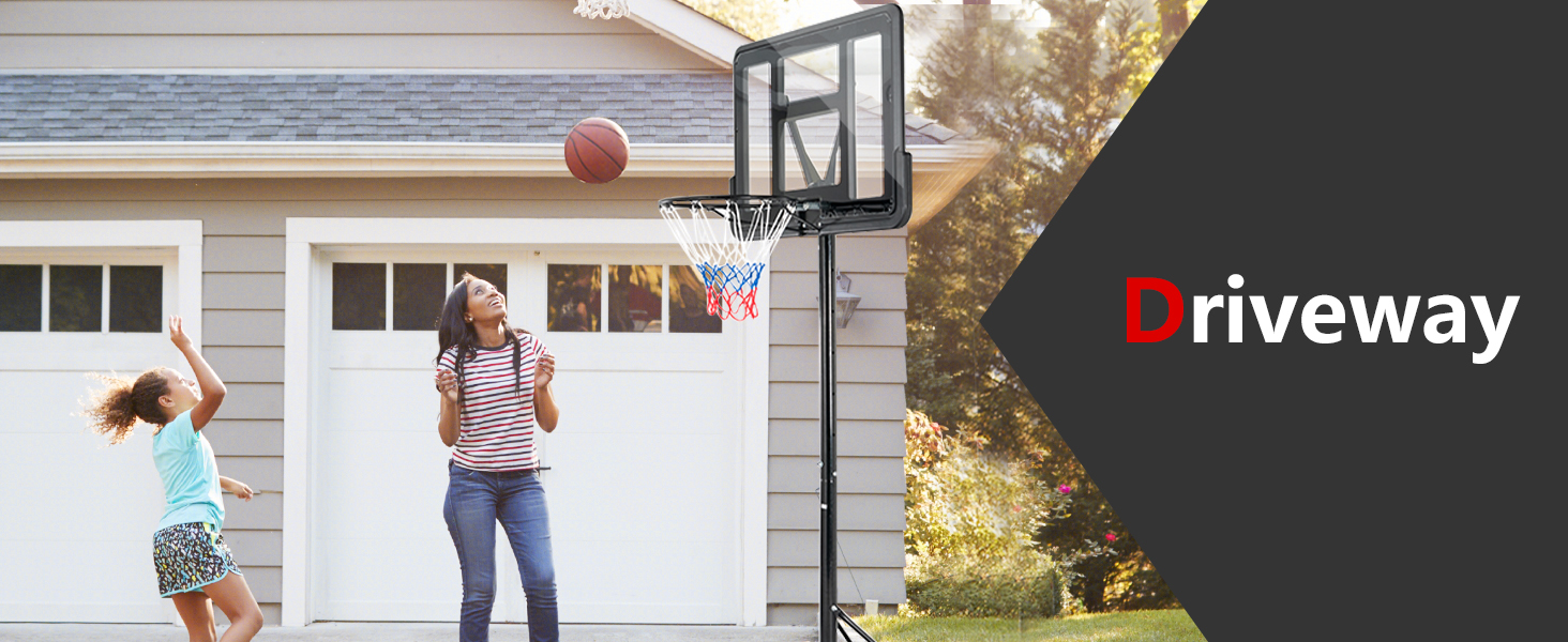 Costway Basketball Hoop Stand, Rim Height Adjustable 4.25ft - 10ft, Basketball Stand System with Net