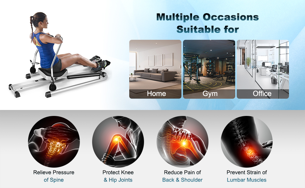 Costway Total Motion Rowing Machine Rower with LCD Monitor