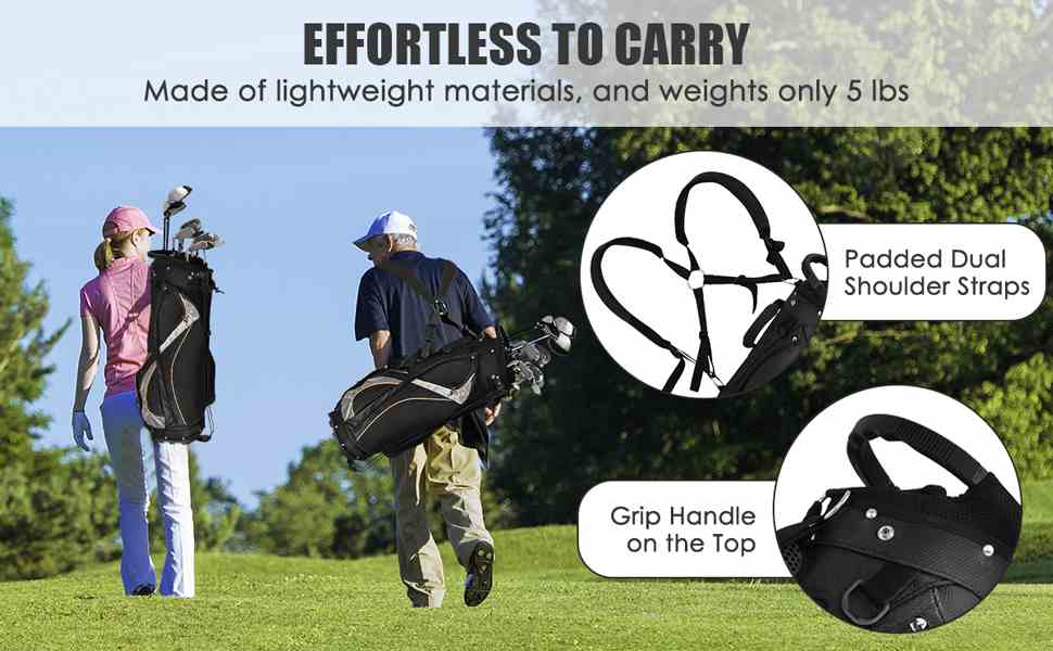 Golf Stand Bag 8 Dividers Golf Club Bag