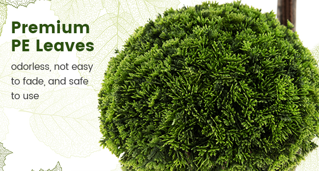 90 cm Artificial Cedar Topiary Tree, Indoor & Outdoor Fake Topiary Cypress Plant Premium PE Leaves