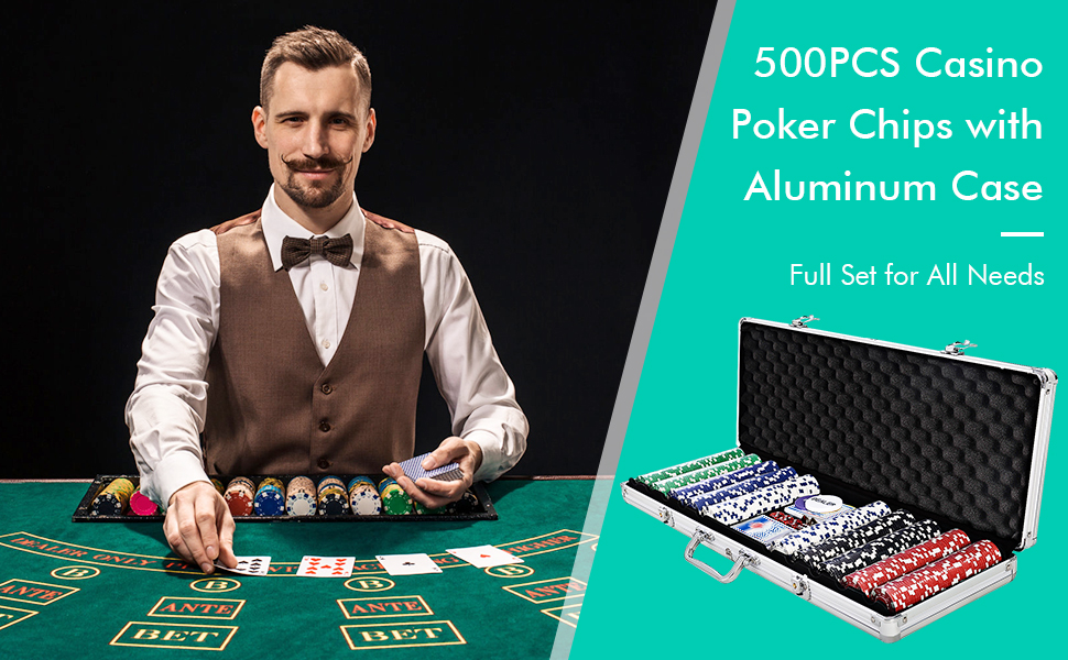 Costway 500 PCS Casino Poker Chip Set
