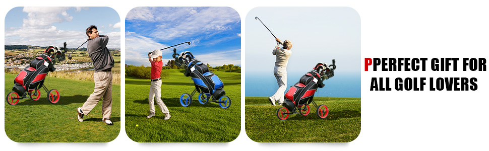 Costway 3-Wheel Folding Golf Push Cart