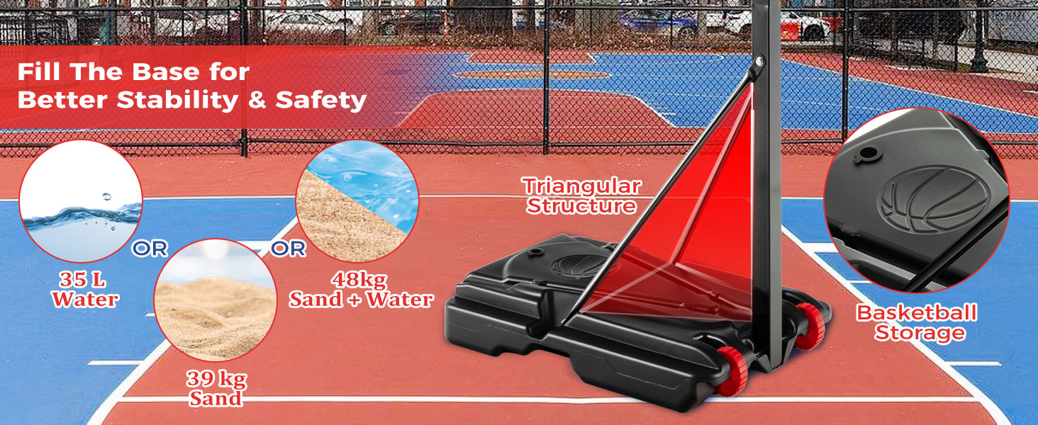 Costway Outdoor Basketball Hoop, Portable Basketball Goal System
