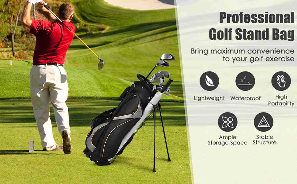 Golf Stand Bag 8 Dividers Golf Club Bag