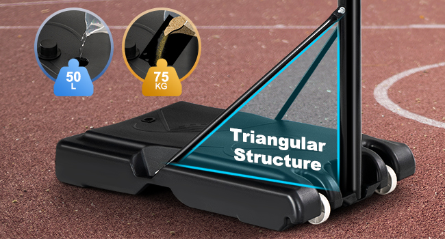 Costway Basketball Hoop Stand, Rim Height Adjustable 4.25ft - 10ft, Basketball Stand System with Net