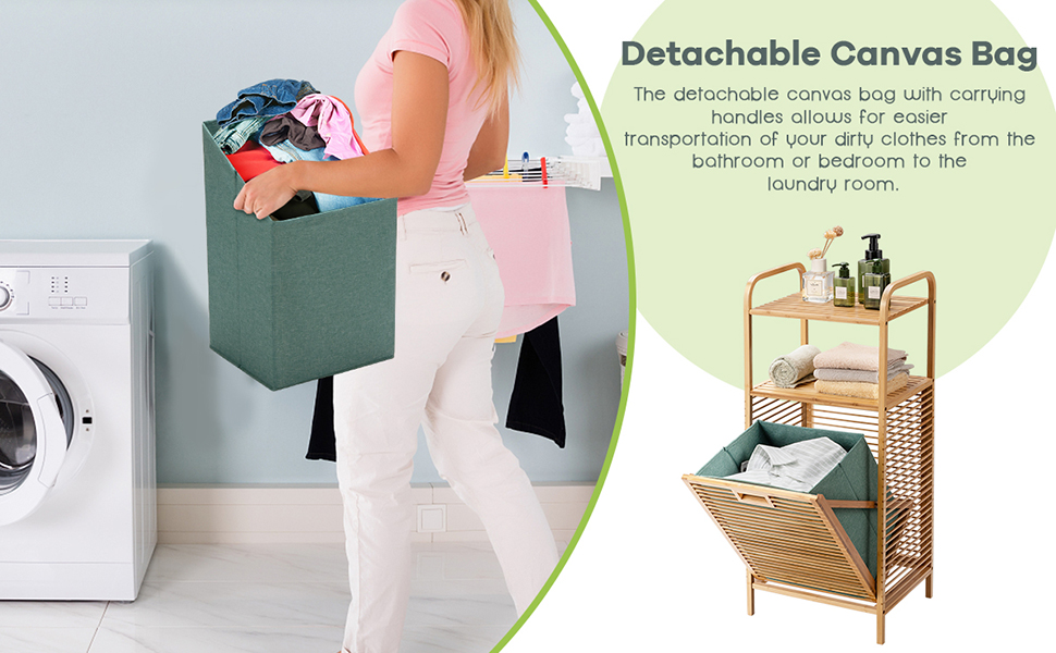 detachable canvas bag laundry hamper