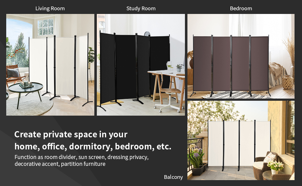 Room Divider w/ Steel Legs