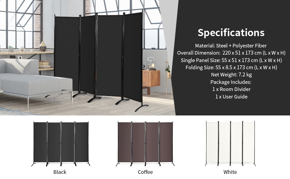 Room Divider w/ Steel Legs