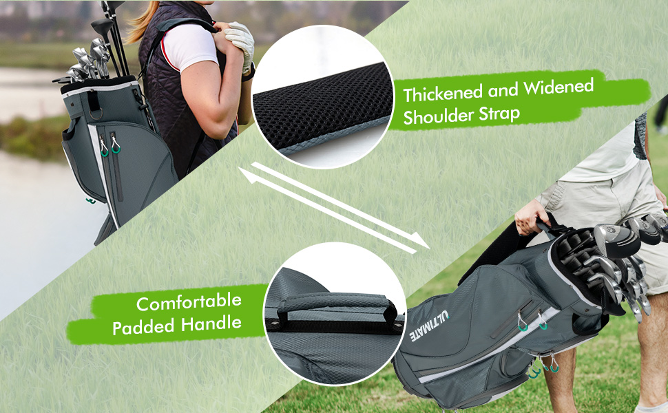 Costway Golf Cart Bag with 14 Dividers, Lightweight Golf Cart Bag with Shoulder Strap