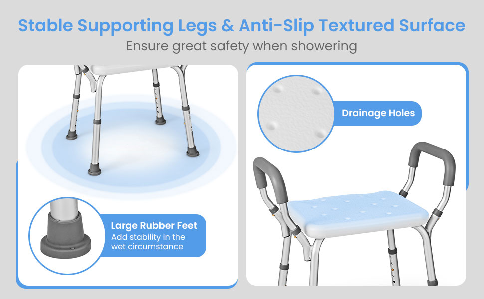 Stable Supporting Legs & Anti-Slip Textured Surface