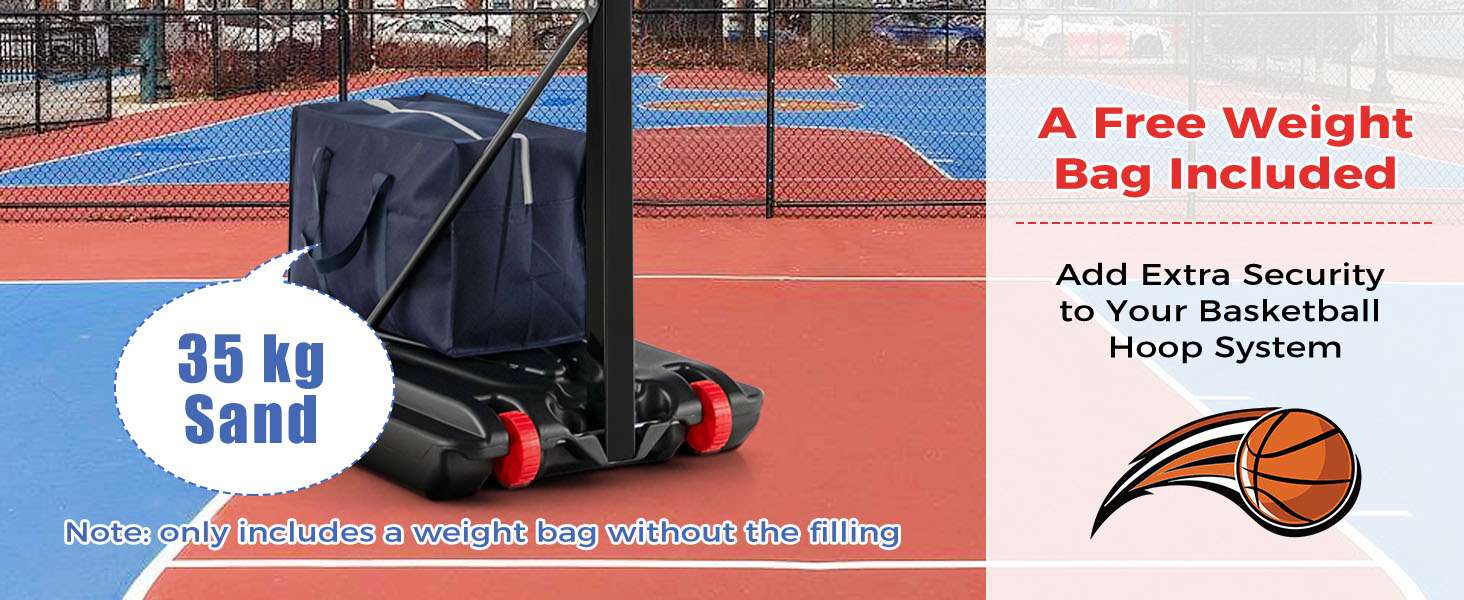 Costway Outdoor Basketball Hoop, Portable Basketball Goal System