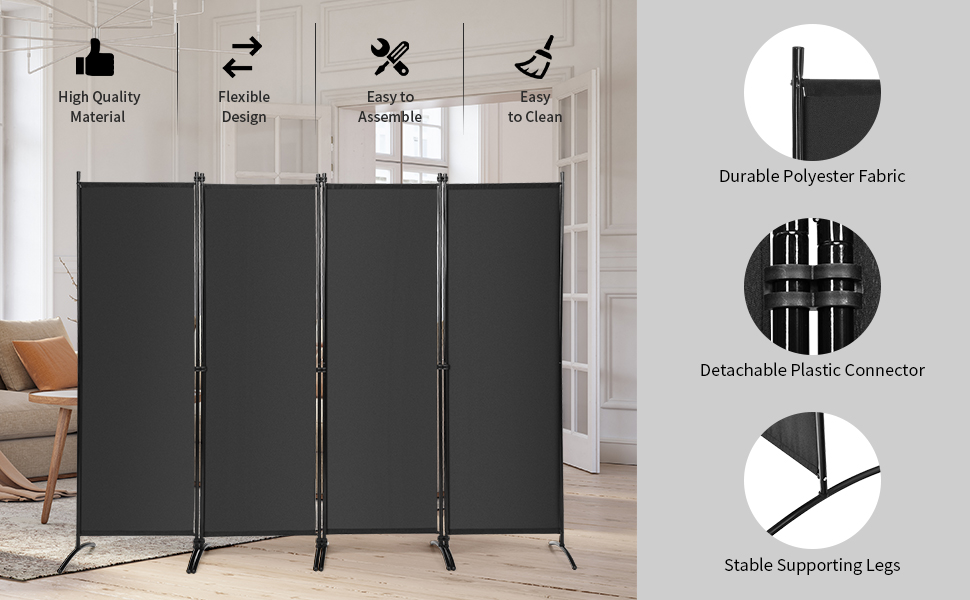 Room Divider w/ Steel Legs
