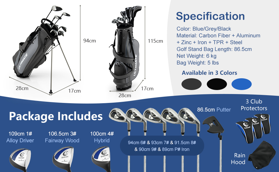 Costway Complete Golf Clubs Package Set 10 Pieces