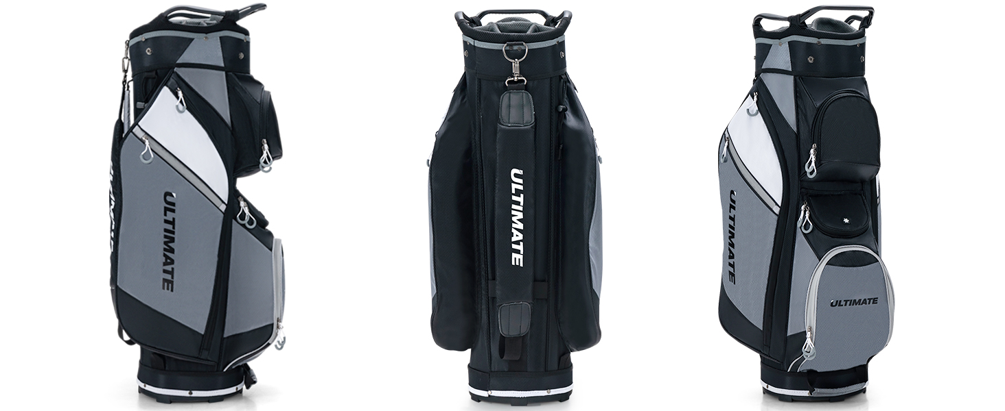 Costway 14-Way Golf Cart Bag, Lightweight Portable Golf Club Bag with 7/8 Zipper Pockets