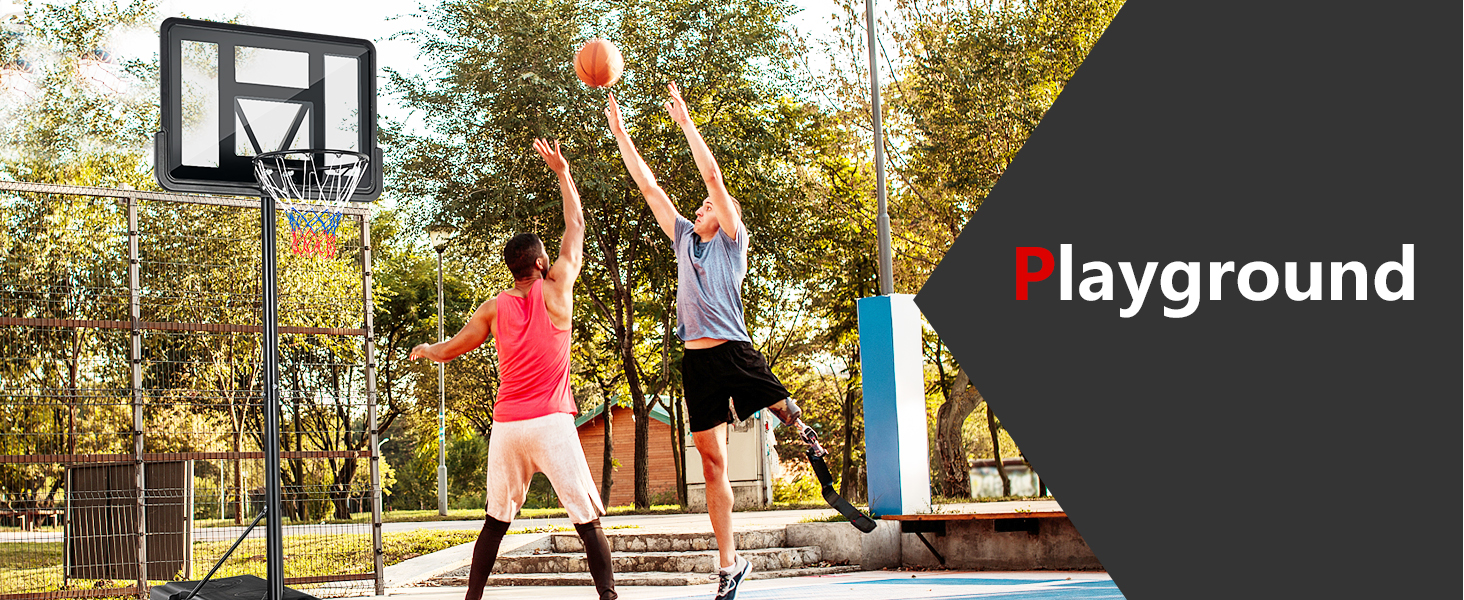 Costway Basketball Hoop Stand, Rim Height Adjustable 4.25ft - 10ft, Basketball Stand System with Net