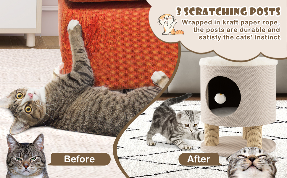 Costway Cat Condo Stool for Indoor Cats, Pet House Ottoman & Kitty Bed