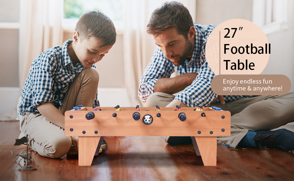 Costway Foosball Table, 2-player Tabletop Soccer Game Set w/ 2 Footballs & 18 Players