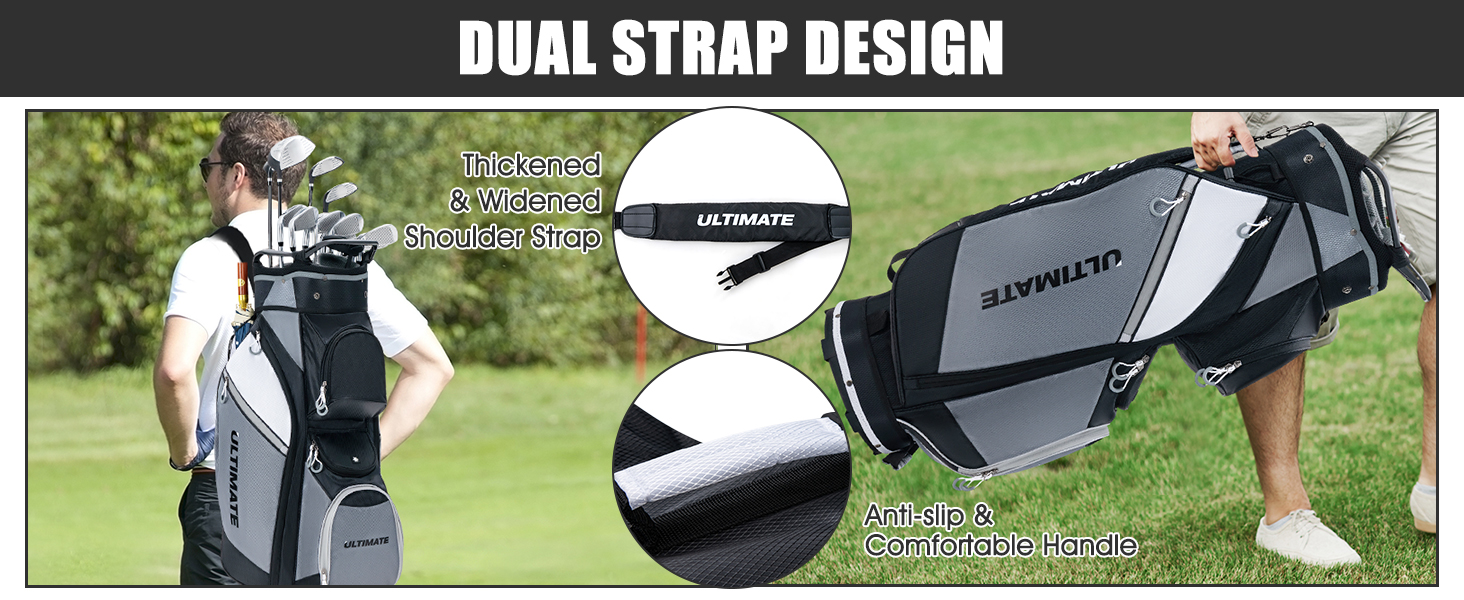 Costway 14-Way Golf Cart Bag, Lightweight Portable Golf Club Bag with 7/8 Zipper Pockets