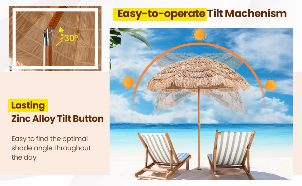 Hawaiian Style Hula Beach Umbrella