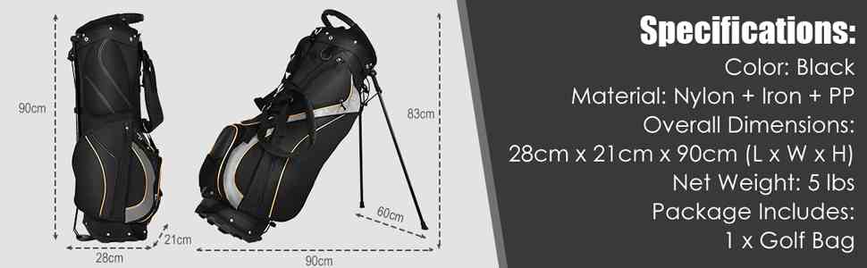 Golf Stand Bag 8 Dividers Golf Club Bag